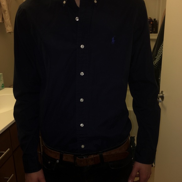 Men’s Ralph Lauren blue button down dress shirt - Picture 3 of 7